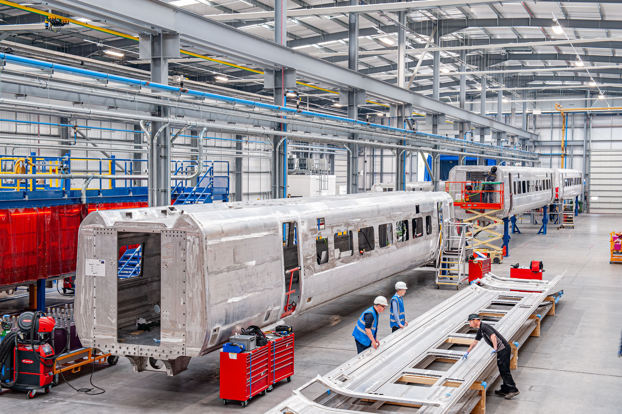 Atlas Copco compressed air/argon pipework system plays a vital role in Hitachi Rail’s new £8.5 million UK welding and painting facility