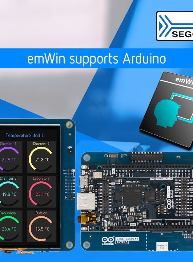 SEGGER announces the integration of emWin into the Arduino platform, offering users a seamless way to use emWin in their projects.